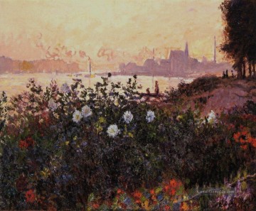 Argenteuil Blumen am Flussufer Claude Monet Ölgemälde